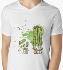 hand drawn vintage illustration of asparagus Men's V-Neck T-Shirt