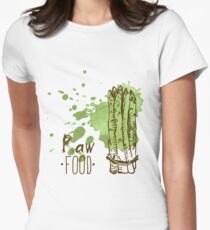hand drawn vintage illustration of asparagus Women's Fitted T-Shirt