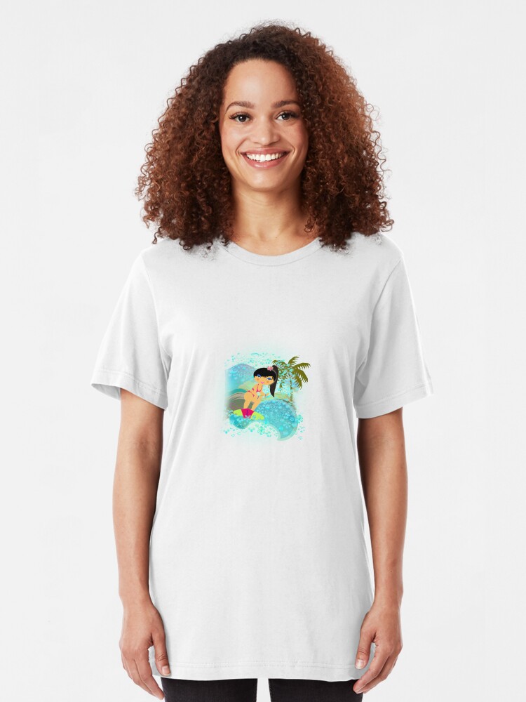 Alternate view of TropoGirl - In the Blue Wave Slim Fit T-Shirt