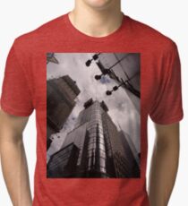 #Manhattan, #NewYork, #NewYorkCity, #buildings, #streets, #pedestrians, #people, #cars, #building, #architecture, #city, #skyscraper, #sky, #urban, #glass, #downtown, #tower, #skyline, #tall Tri-blend T-Shirt