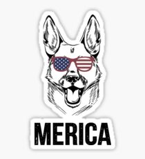 German Shepard Merica Sticker