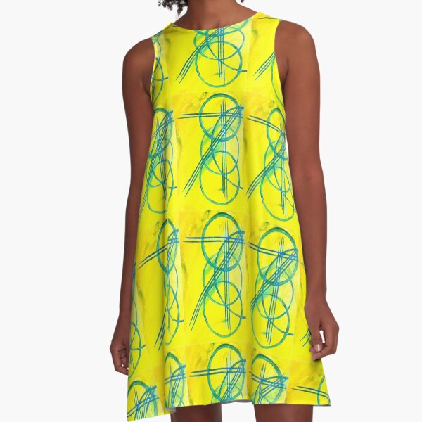 Yellow Cross Strike A-Line Dress