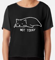 Not today - Lazy cat Chiffon Top