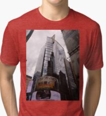 #towerblock #Highrisebuilding #tower #block #Highrise #building #abstract #pattern #green #colorful #illustration #wallpaper #seamless #design #blue #psychedelic #art #graphic #fractal #red #texture Tri-blend T-Shirt