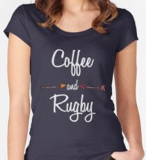 Coffee and Rugby T shirt Hoodie Women's Fitted Scoop T-Shirt