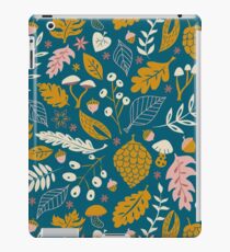 Vinilo o funda para iPad Follaje de otoño en oro + azul