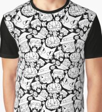 Halloween Pattern (Black and white) Graphic T-Shirt