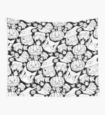 Halloween Pattern (Black and white) Wall Tapestry