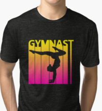 Retro 1980s Gymnast Tri-blend T-Shirt