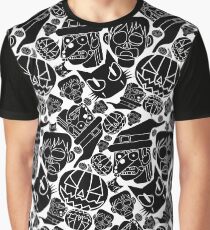 Halloween Pattern (White and Black) Graphic T-Shirt