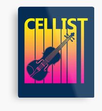 Retro 1980s Cello Metal Print