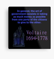 In General The Art Of Government - Voltaire Metal Print