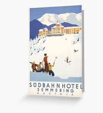 Semmering Austria Vintage Travel Poster Greeting Card
