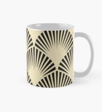 Art deco,black,beige,rustic,vintage,fan,pattern,elegant,chic Mug