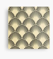 Lámina metálica Art deco, negro, beige, rústico, vintage, ventilador, patrón, elegante, elegante