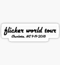 Flicker World Tour w/custom show date - Charlotte Sticker