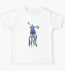 Street Art Style Squid Doodle Kids Tee