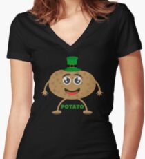 St Patrick's Potato Women's Fitted V-Neck T-Shirt