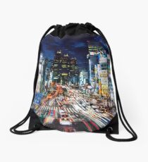 Tokyo traffic Drawstring Bag