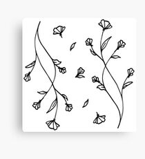 Hand Drawn Floral Doodle - Vine & Bloom Canvas Print