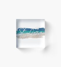 St Lucia, Beach Background Acrylic Block