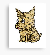 Funny Boston Terrier Scary Mummy Costume Halloween Metal Print