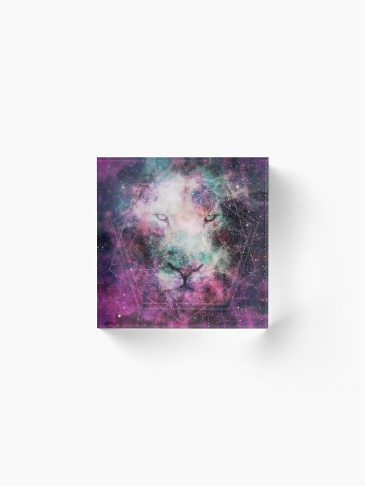 Alternate view of Galaxy Lion Acrylic Block