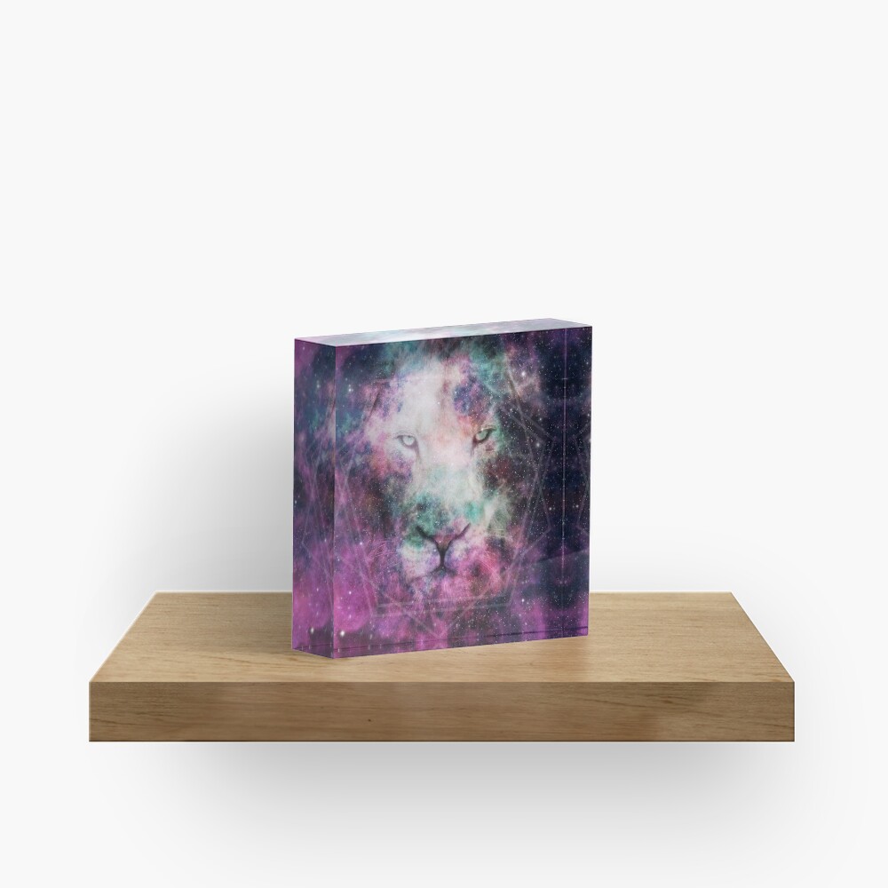 Galaxy Lion Acrylic Block