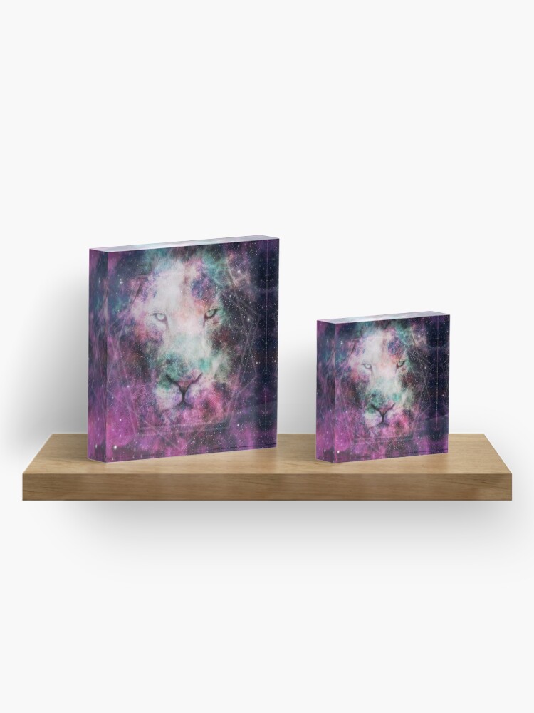 Alternate view of Galaxy Lion Acrylic Block