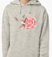 Watercolor rose Pullover Hoodie