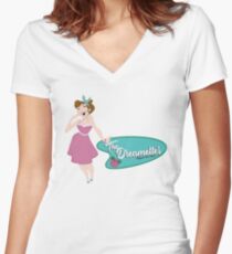 Dreamettes Pin-up Shirt mit V-Ausschnitt