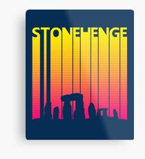 Retro 1980s Stonehenge Metal Print