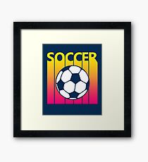 Retro 1980s Soccer Framed Print