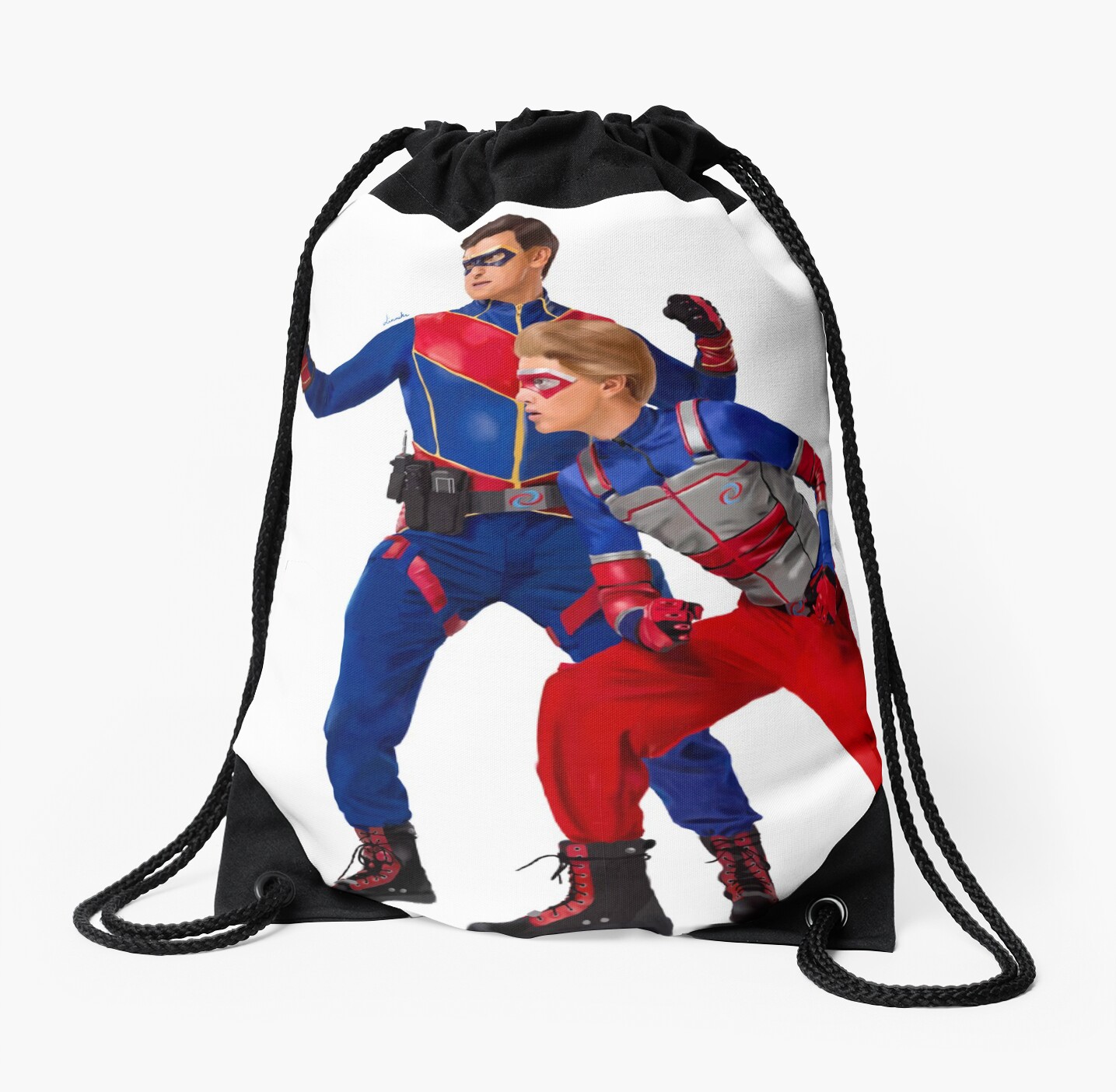 "Kid Danger and Captain Man Heroic Full Sketch" Drawstring "Kid Danger and Captain Man Heroic Full Sketch" Drawstring