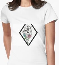 Skull with roses Women's Fitted T-Shirt