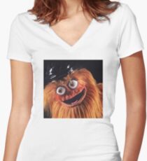 Flyers New Mascot "Gritty" Women's Fitted V-Neck T-Shirt
