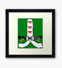 festive north pole christmas green santa's elf Framed Print