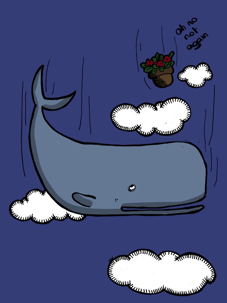 Sperm whale and petunias by LucyNuzit