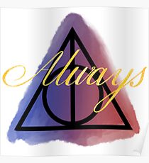 Always hallows watercolour Poster