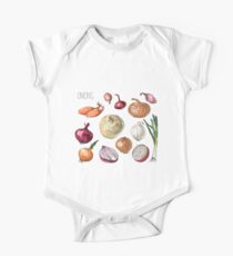 illustration of retro organic Onions set One Piece - Short Sleeve