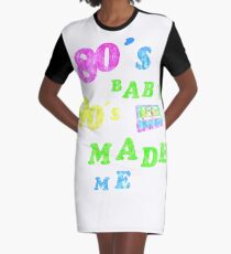 80s 90s RETRO FASHION SKATEN CASSETTE BACK Graphic T-Shirt Dress