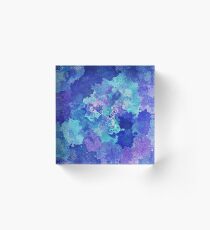 Sandy Watercolor Abstract Blues Acrylic Block