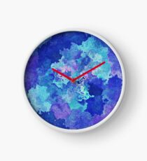 Sandy Watercolor Abstract Blues Clock