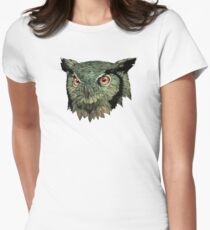 Owl - Red Eyes Women's Fitted T-Shirt