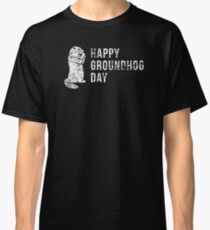 Awesome Happy Groundhog Day with Groundhog Silhouette Classic T-Shirt