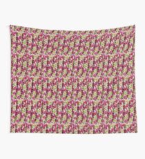 Pink and Green Crochet Stitches Wall Tapestry