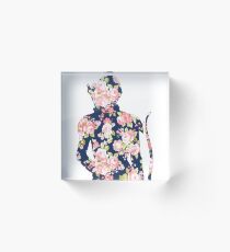 Katniss Everdeen Hunger Games Floral Acrylic Block