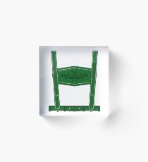 Oktoberfest Lederhosen Drinking T-Shirt Green- Funny German Tee Acrylic Block