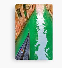 Gondola Crossing Small Canal, Venice, Italy Canvas Print