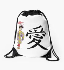 Geisha manga Drawstring Bag